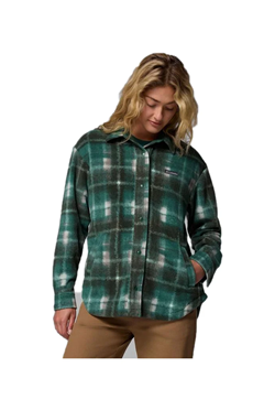 GIACCA CAMICIA IN PILE BENTON SPRINGS VERDE E NERA 